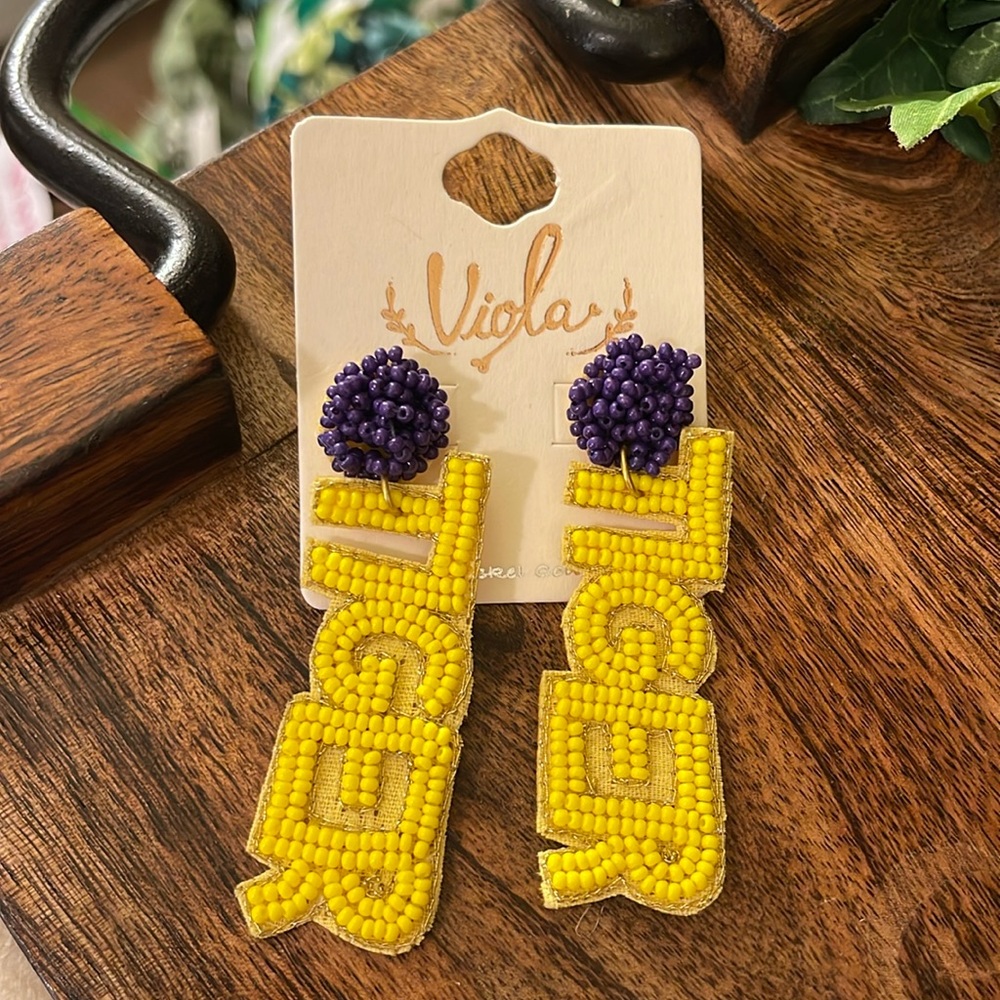 Tiger Statement Seed Bead Earrings